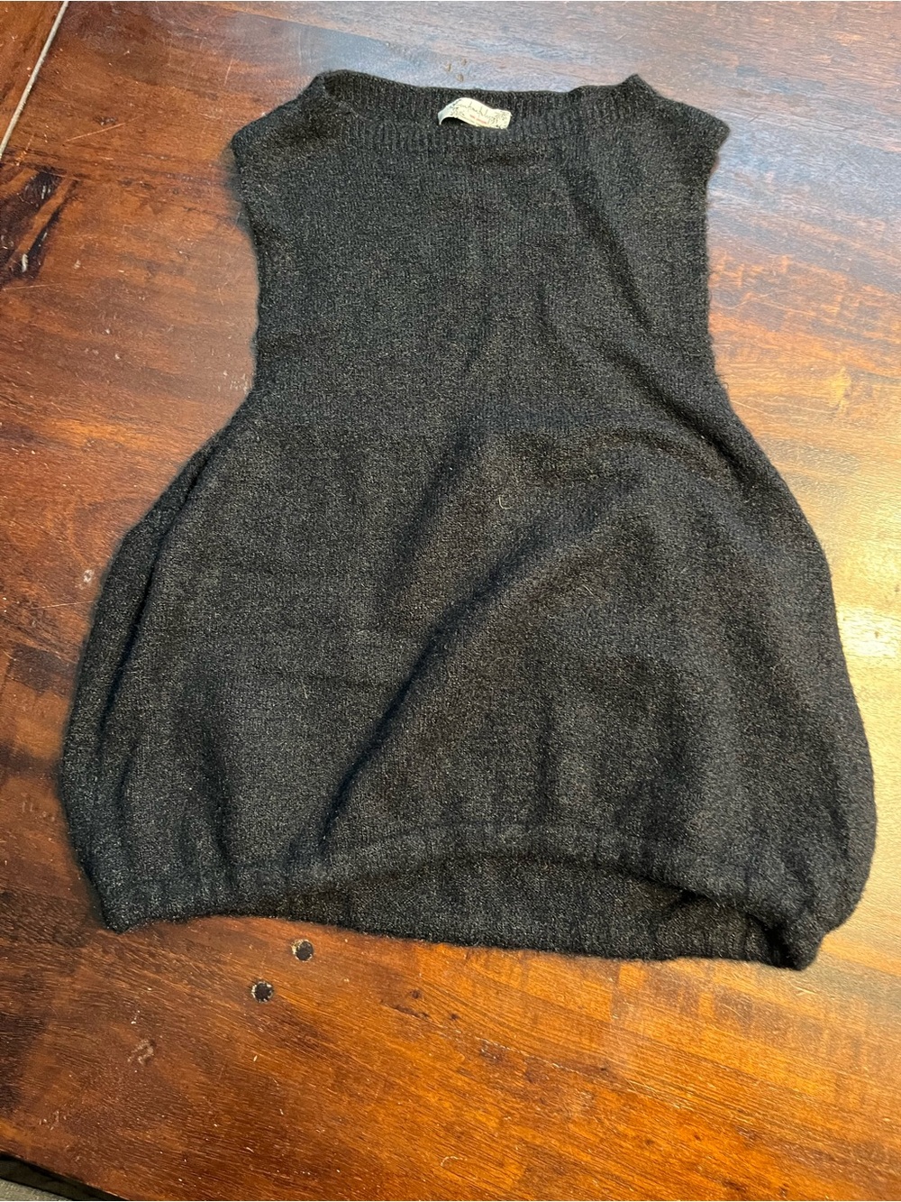 Free People Black Knit Bubble Hem Tank